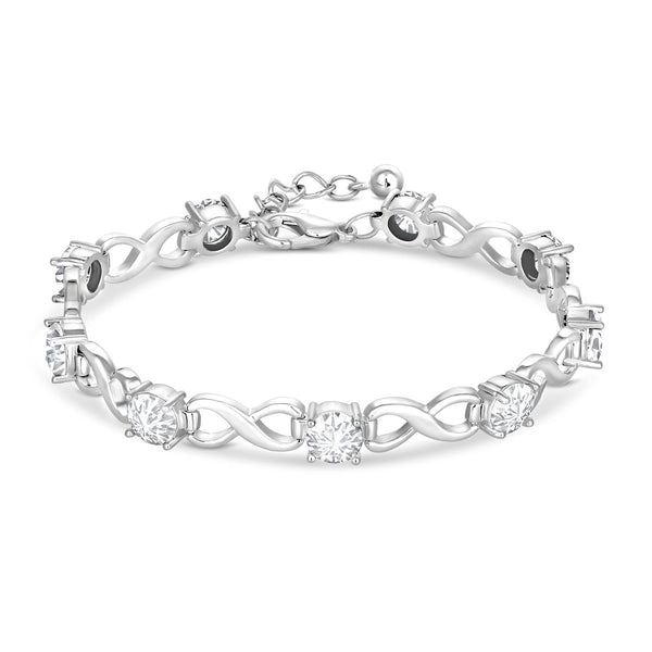 Jon Richard Silver Plated Crystal Infinity Bracelet