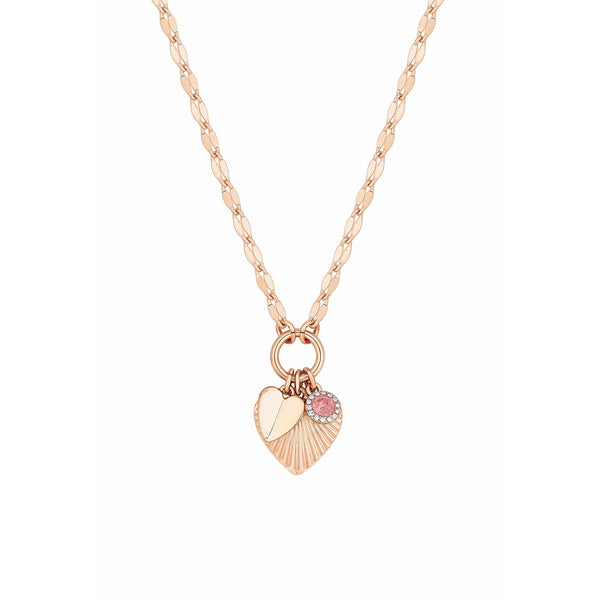 Lipsy Rose Gold Diamond Cut Heart Necklace - Gift Boxed