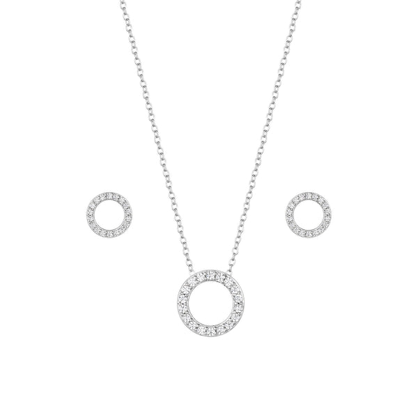 Simply Silver Sterling Silver 925 Cubic Zirconia Round Open Set - Gift Boxed
