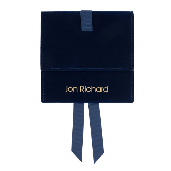 Jon Richard Blue Faux Suede Pouch With Blue Ribbon Tie