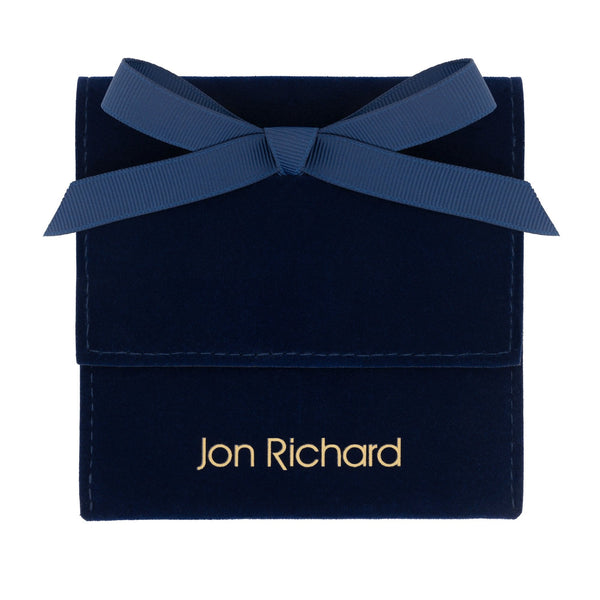 Jon Richard Blue Faux Suede Pouch With Blue Ribbon Tie