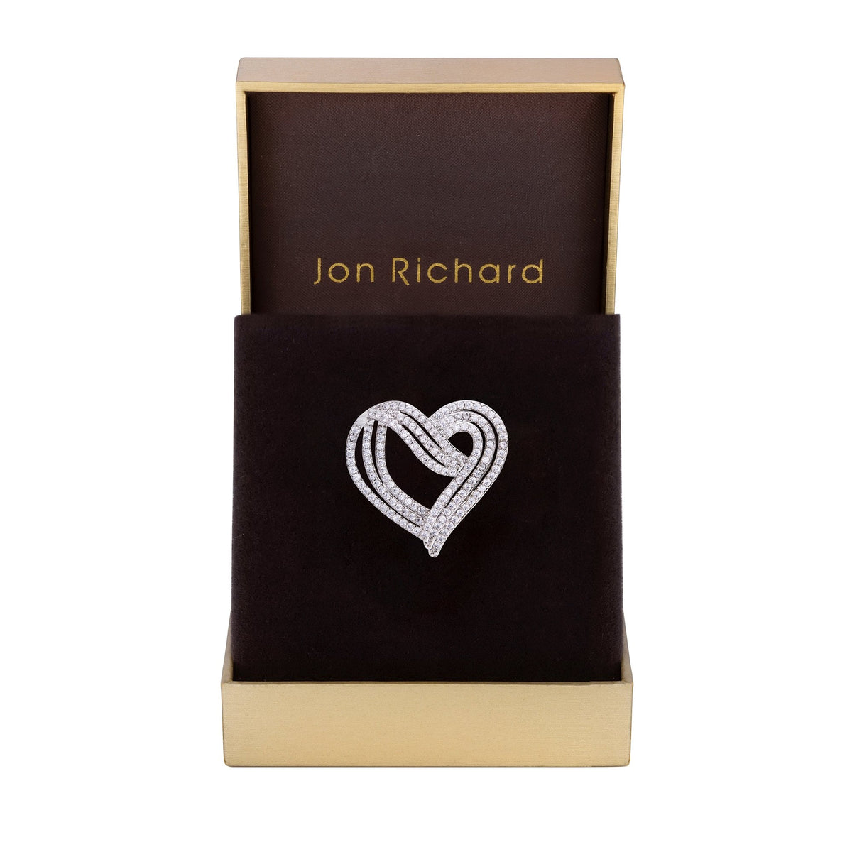 Rhodium Plated Cubic Zirconia Brooch - Gift Boxed