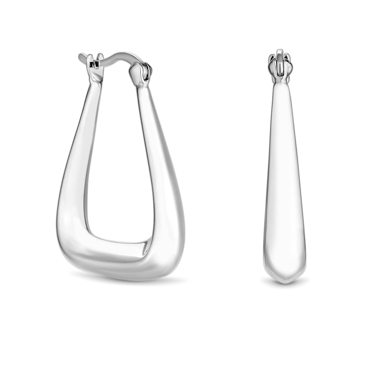 Simply Silver Sterling Silver 925 Triangle Hoop Earrings