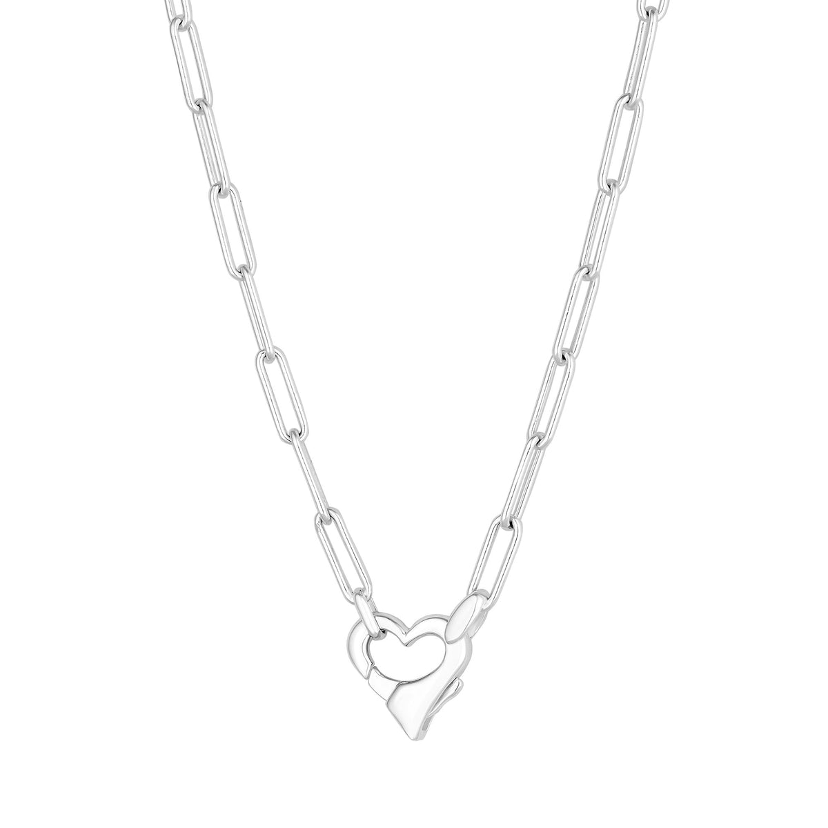 Simply Silver Sterling Silver 925 Open Heart Closure Necklace