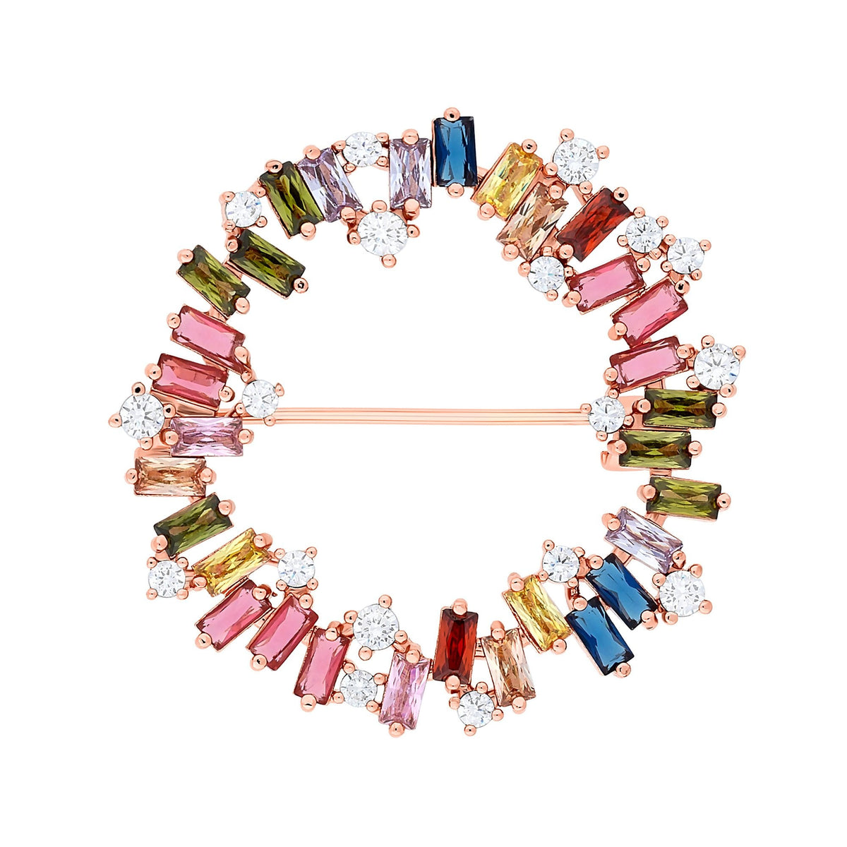 Jon Richard Rose Gold Plated Multi Cubic Zirconia Scattered Stone Brooch - Gift Boxed