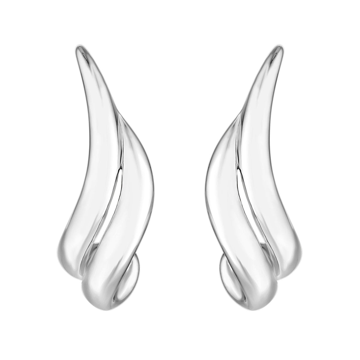 Jon Richard Silver Plated Double Wave Earrings