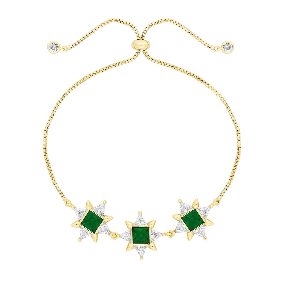 Jon Richard Gold Plated And Emerald Cubic Zirconia Toggle Bracelet