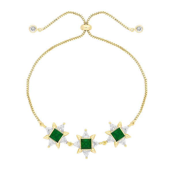 Jon Richard Gold Plated And Emerald Cubic Zirconia Toggle Bracelet