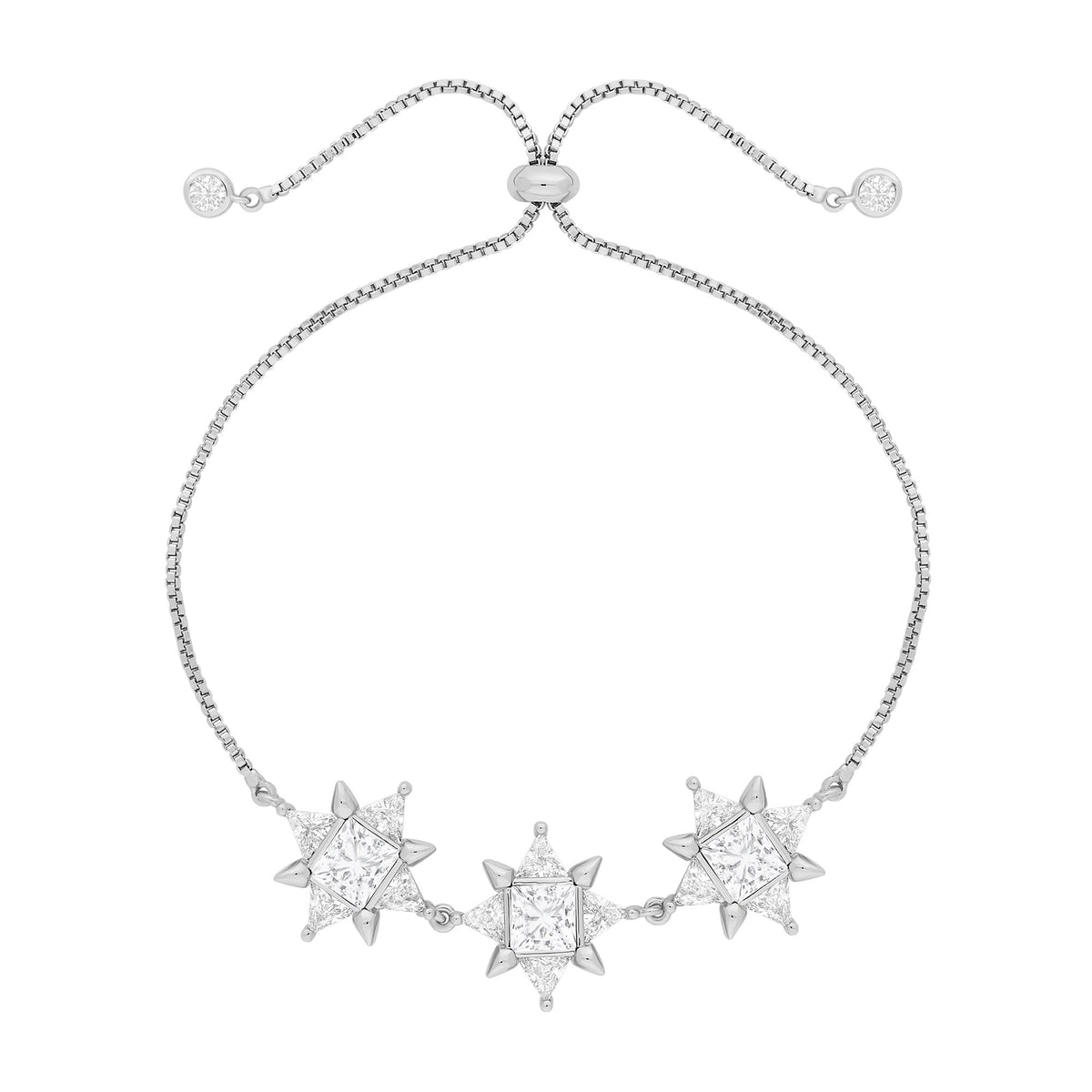 Jon Richard Rhodium Plated And Crystal Cubic Zirconia Toggle Bracelet