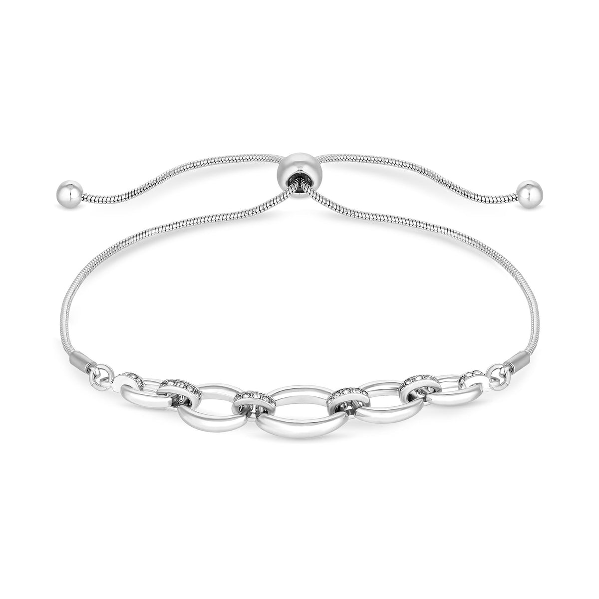 Jon Richard Silver Plated Polished Link Chain Bracelet