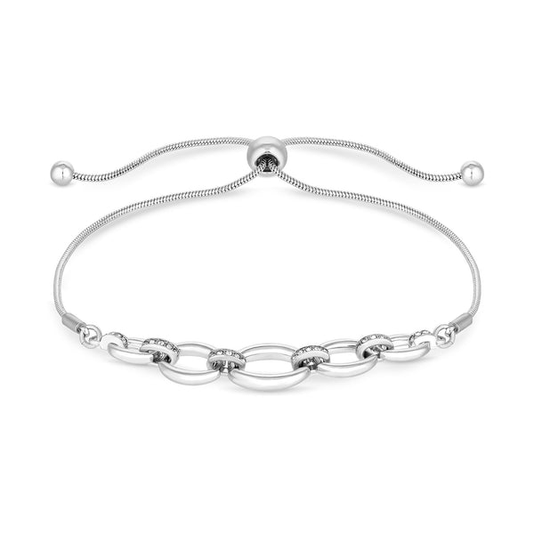 Jon Richard Silver Plated Polished Link Chain Bracelet