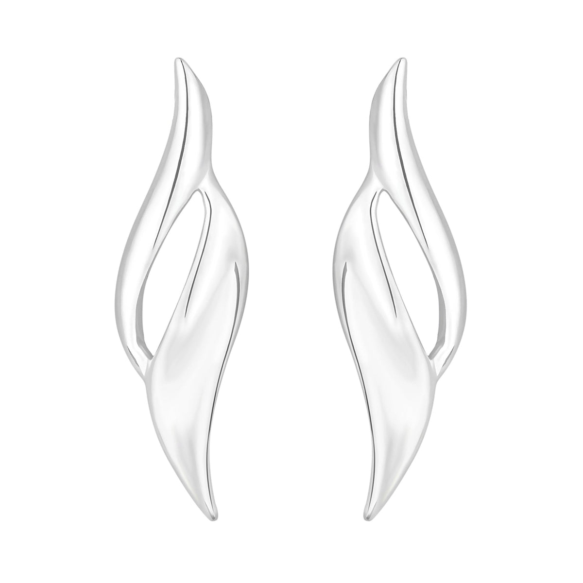 Simply Silver Sterling Silver 925 Polished Twist Drop Earrings