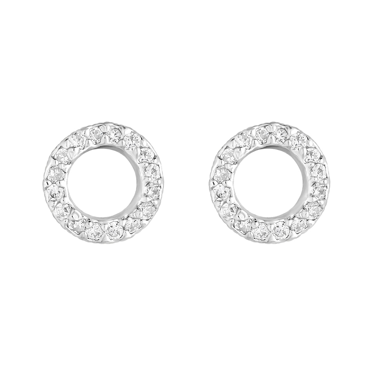 Simply Silver Sterling Silver 925 Cubic Zirconia Mini Round Stud Earrings