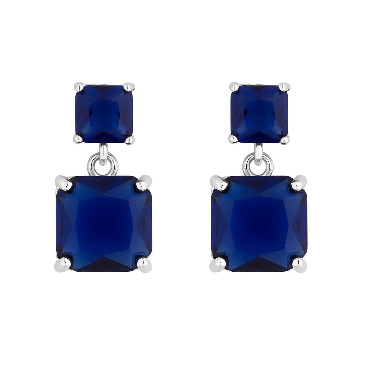Jon Richard Rhodium Plated Cubic Zirconia Montana Drop Earrings