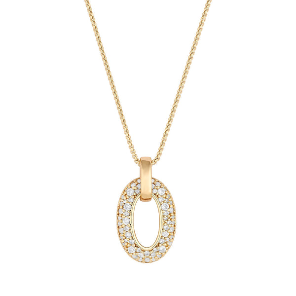 Jon Richard Gold Plated Micro Pave And Polished Open Pendant Necklace - Gift Boxed