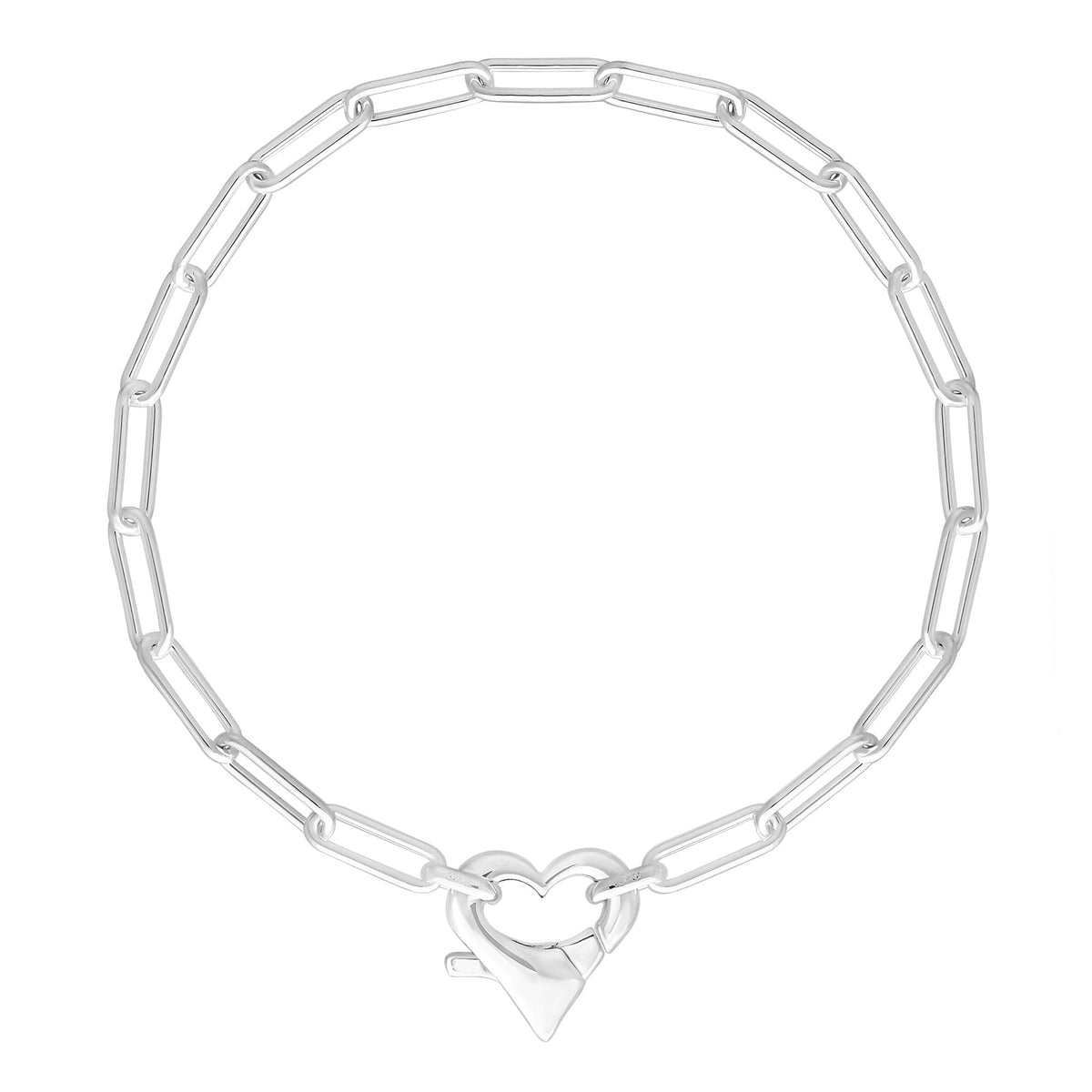 Simply Silver Sterling Silver 925 Open Heart Closure Bracelet