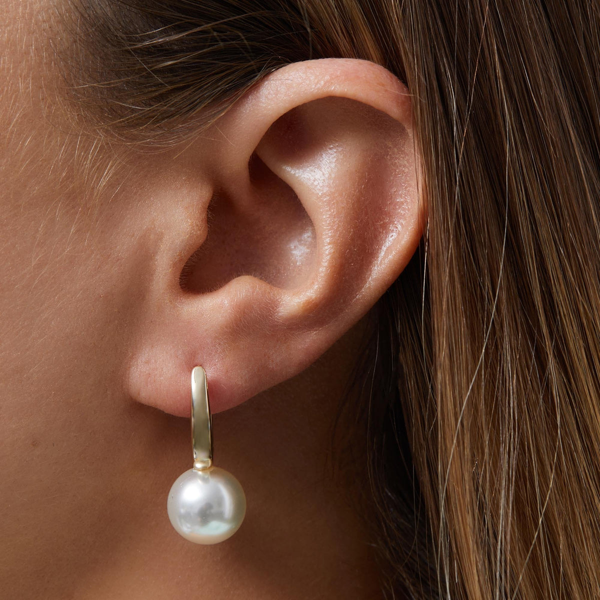Jon Richard Gold Plated Pearl Drop Hoop Earrings