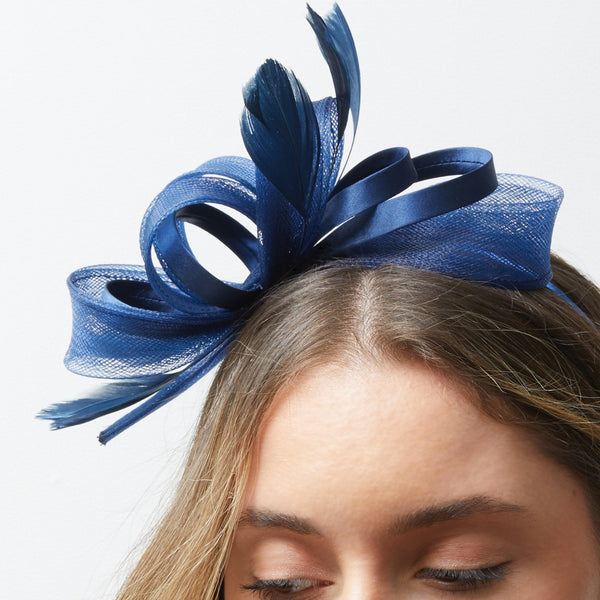 Jon Richard Navy Medium Fascinator Headband
