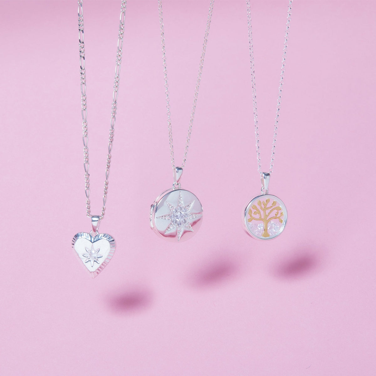 Simply Silver 14ct Rose Gold Plated Sterling Silver 925 Tree of Love Shaker Pendant Necklace