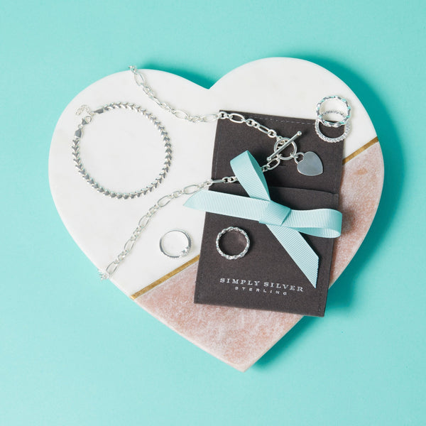 Sterling Silver 925 Heart Row Bracelet