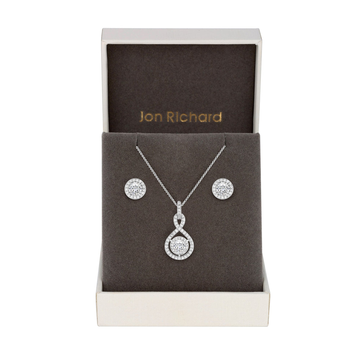 Plated Clear Crystal Infinity Matching Set
