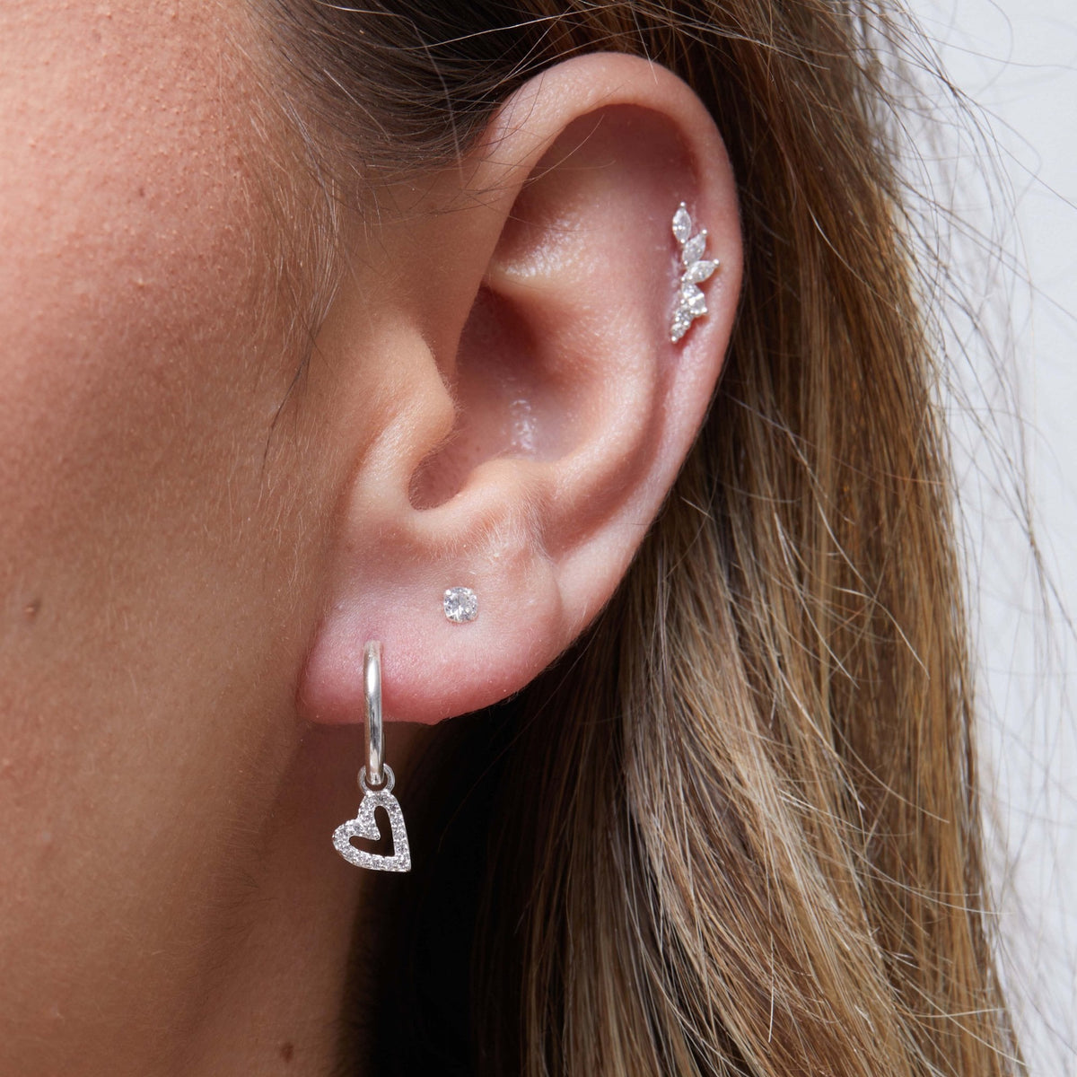 Simply Silver Sterling Silver 925 Mini Heart Hoop Earrings