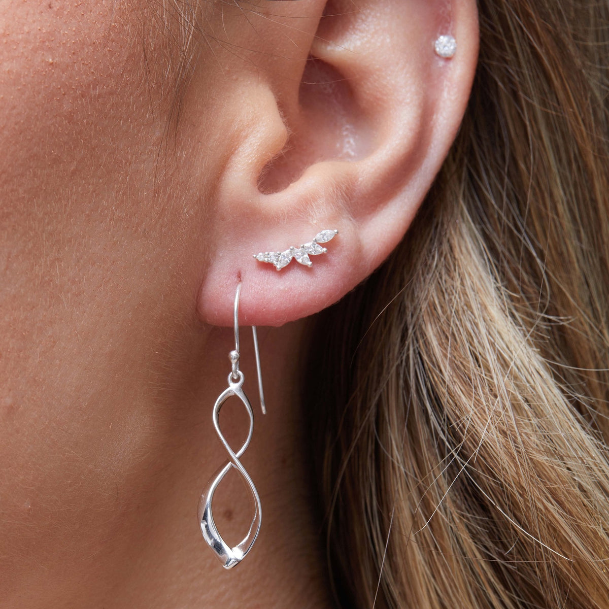 Simply Silver Sterling Silver 925 Polished Infinity Drop Earrings