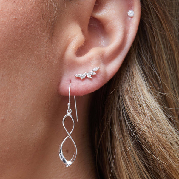 Simply Silver Sterling Silver 925 Polished Infinity Drop Earrings