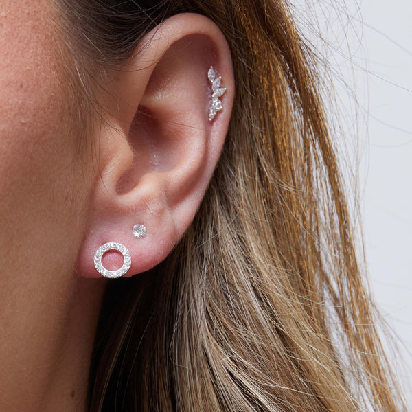 Simply Silver Sterling Silver 925 Cubic Zirconia Mini Round Stud Earrings
