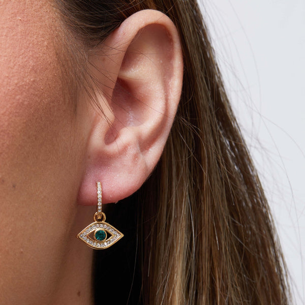 Jon Richard Radiance Collection Gold Plated Evil Eye Charm Earrings