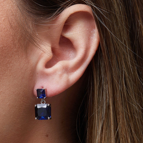 Jon Richard Rhodium Plated Cubic Zirconia Montana Drop Earrings