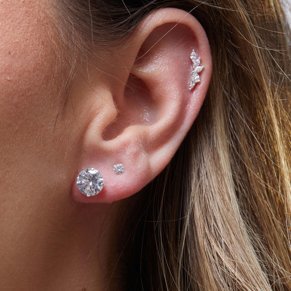 Sterling Silver 925 Cubic Zirconia Stud Earrings
