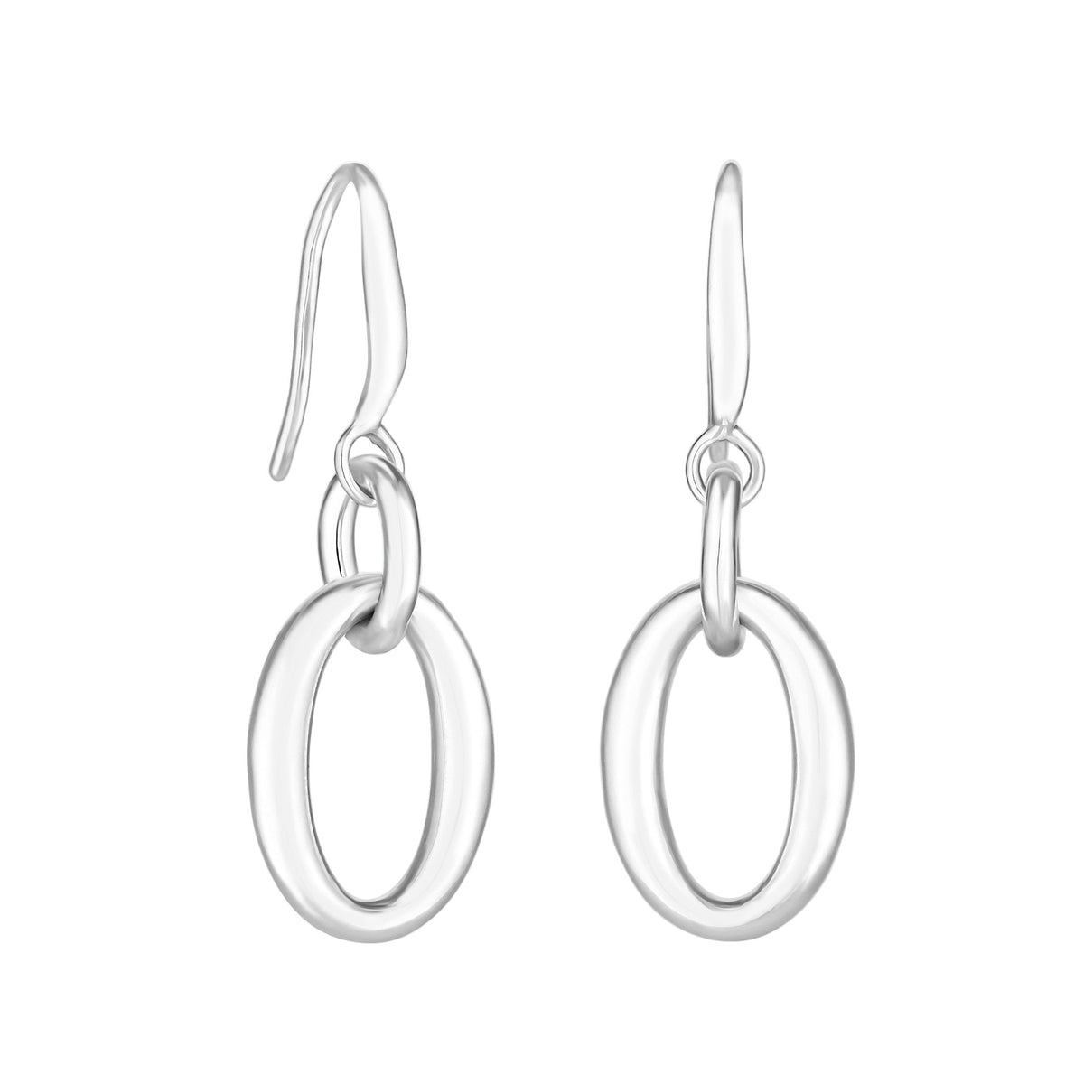 Simply Silver Sterling Silver 925 Link Polished Drop Earrings
