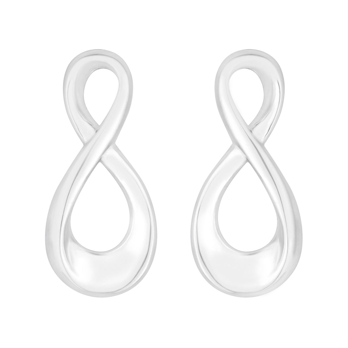 Simply Silver Sterling Silver 925 Polished Chunky Infinity Earrings