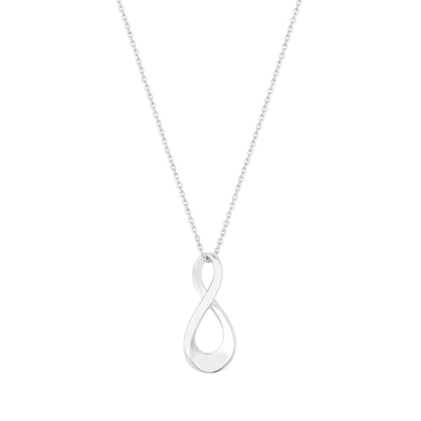 Simply Silver Sterling Silver 925 Polished Chunky Infinity Pendant Necklace