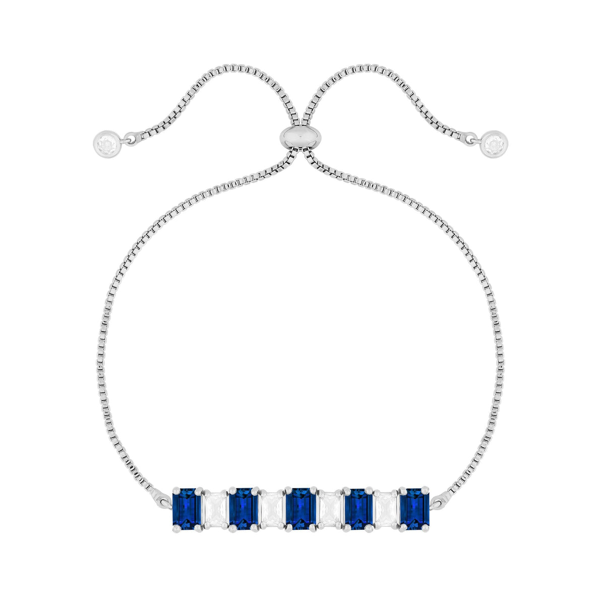 Jon Richard Rhodium Plated Cubic Zirconia Blue And Crystal Toggle Bracelet