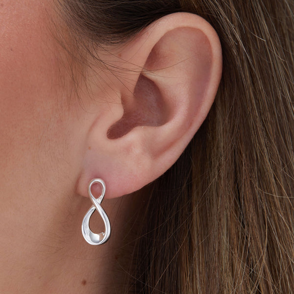 Simply Silver Sterling Silver 925 Polished Chunky Infinity Earrings