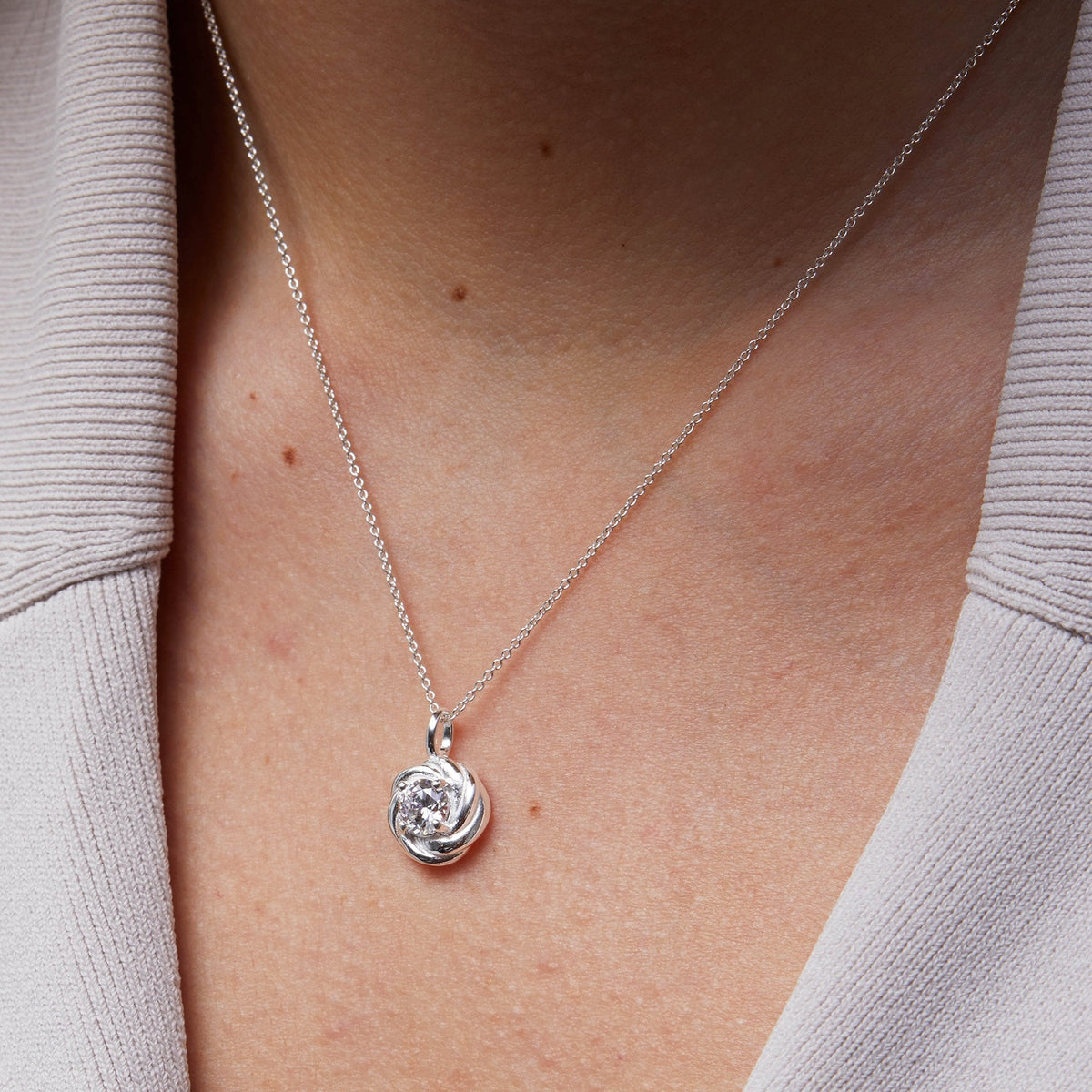 Simply Silver Sterling Silver 925 Cubic Zirconia Knot Set - Gift Boxed