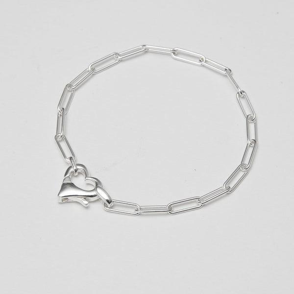 Simply Silver Sterling Silver 925 Open Heart Closure Bracelet
