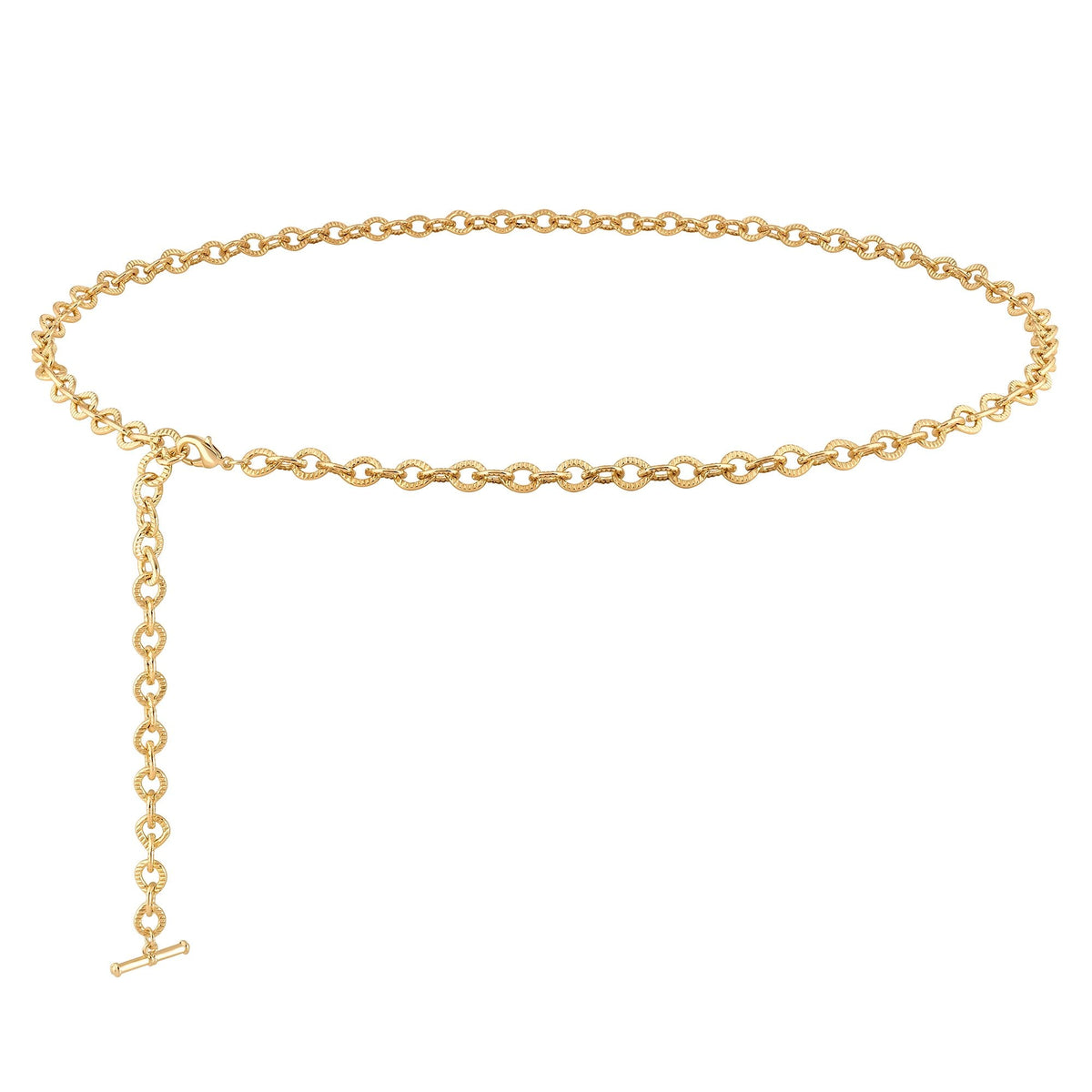 Mood Gold Polished Textured Chain Belt