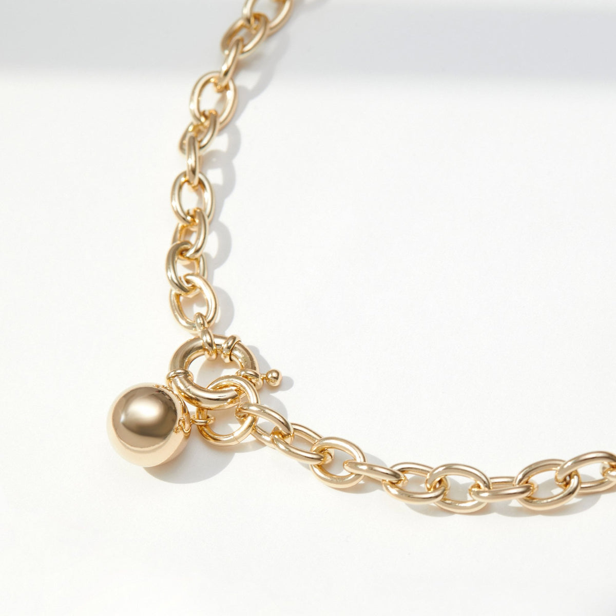 Jon Richard Gold Plated Polished Ball Necklace