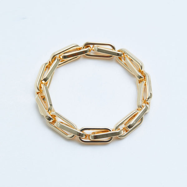 Jon Richard Recycled Gold Plated Polished Chain Stretch Bracelet