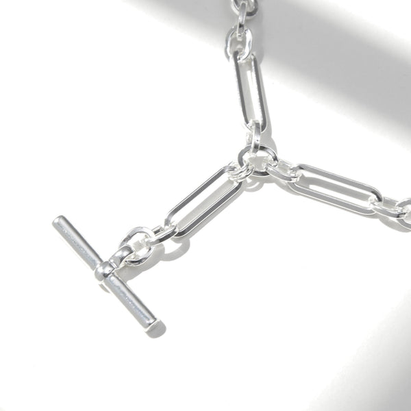 Jon Richard Silver Plated Polished T Bar Necklace