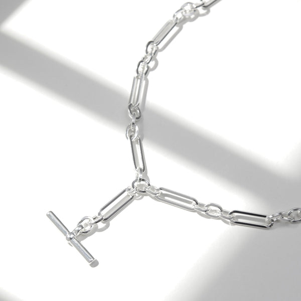Jon Richard Silver Plated Polished T Bar Necklace