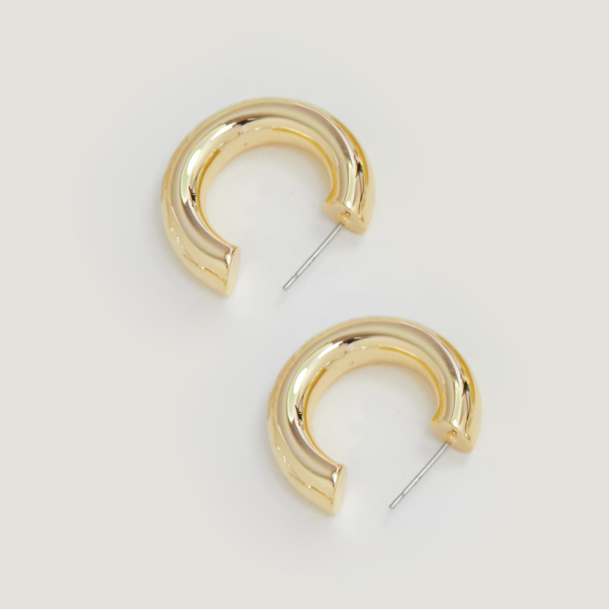 Jon Richard Recycled Gold Plated Polished Hoop Earrings