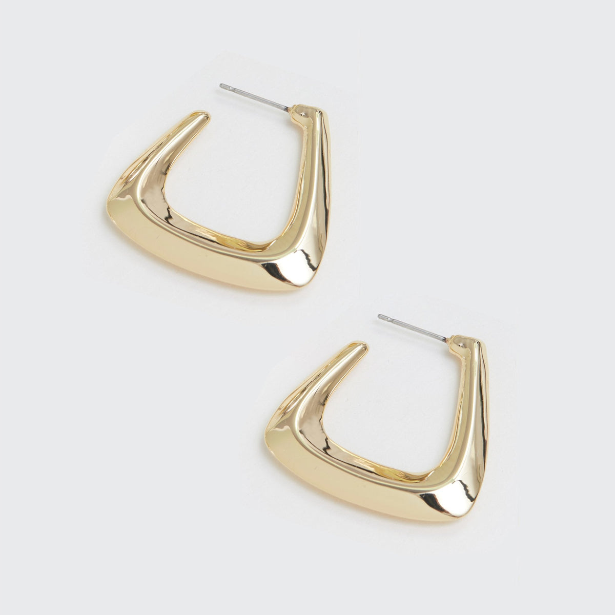 Jon Richard Recycled Gold Plated Angular Polished Hoop Earrings