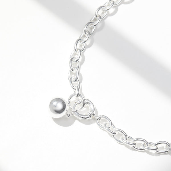 Jon Richard Silver Plated Polished Ball Necklace