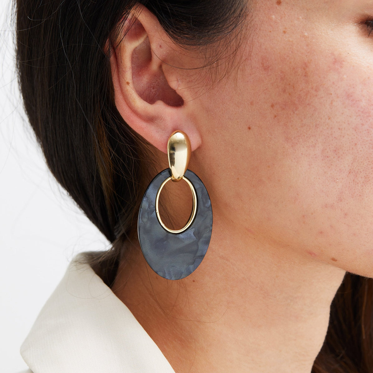 Jon Richard Gold Plated Resin And Polished Earrings