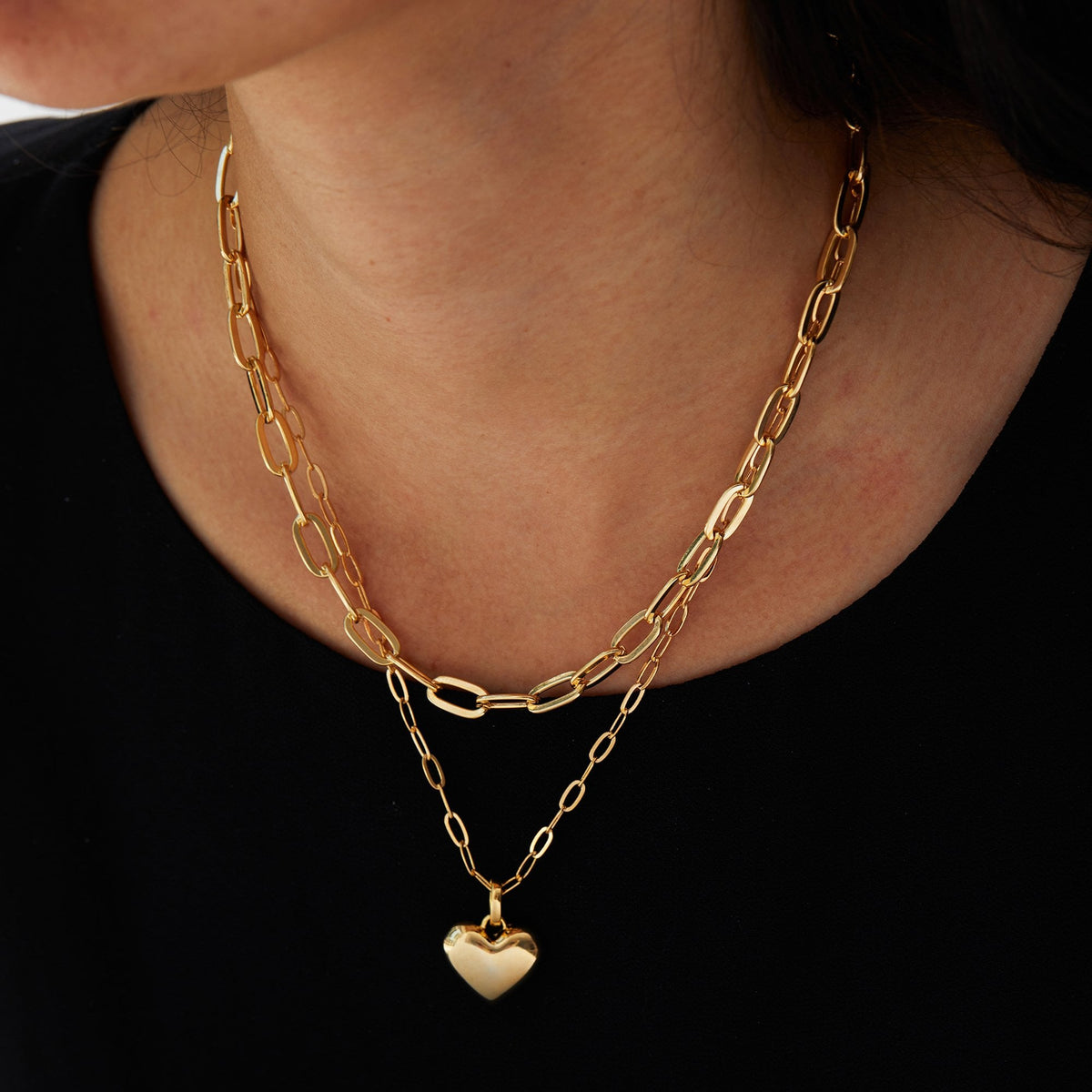 Jon Richard Gold Plated Polished Layered Heart Necklace