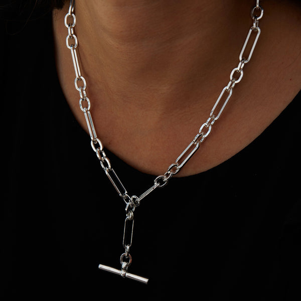 Jon Richard Silver Plated Polished T Bar Necklace